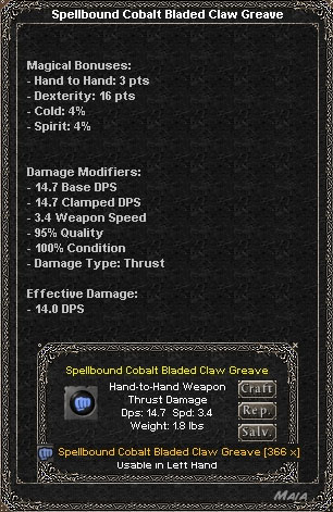 Picture for Spellbound Cobalt Bladed Claw Greave