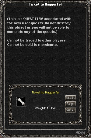 Picture for Ticket to Haggerfel (quest)