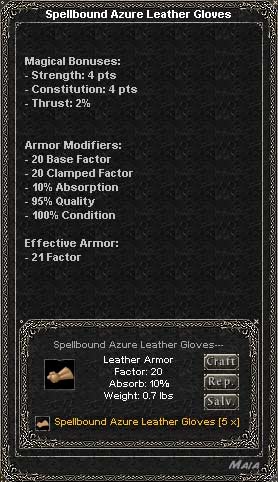 Picture for Spellbound Azure Leather Gloves (Alb)