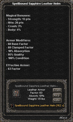 Picture for Spellbound Sapphire Leather Helm (Alb)