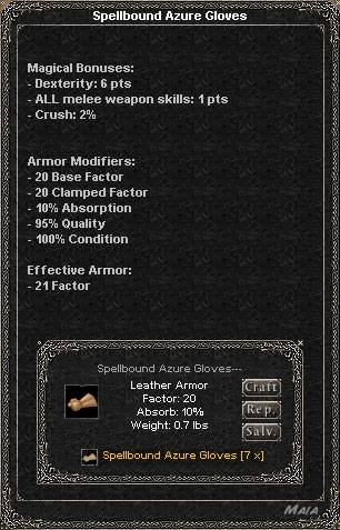 Picture for Spellbound Azure Gloves (Hib) (leather)