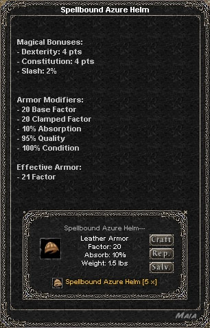 Picture for Spellbound Azure Helm (Hib) (leather)