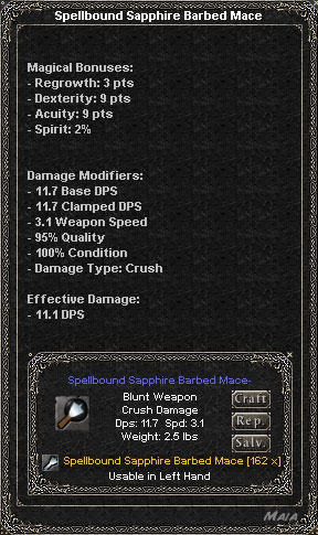 Picture for Spellbound Sapphire Barbed Mace (Hib)