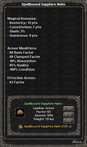 Picture for Spellbound Sapphire Helm (Hib) (leather)