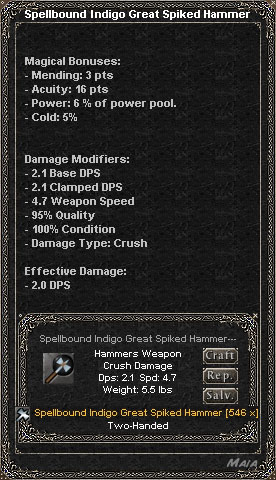 Picture for Spellbound Indigo Great Spiked Hammer (Mid) (acu)