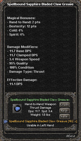 Picture for Spellbound Sapphire Bladed Claw Greave