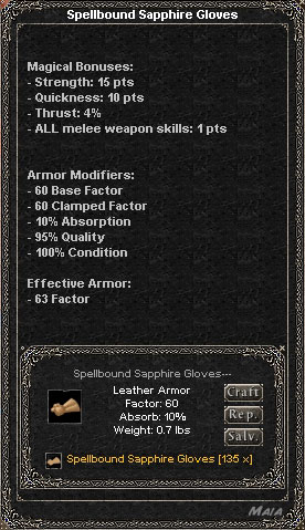 Picture for Spellbound Sapphire Gloves (Mid) (leather)