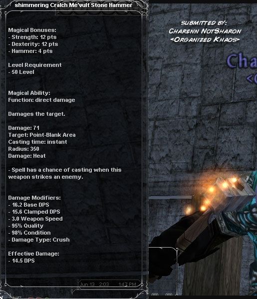 Picture for Shimmering Cralch Me'Vult Stone Hammer
