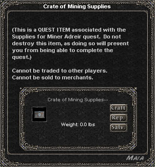 Picture for Crate of Mining Supplies