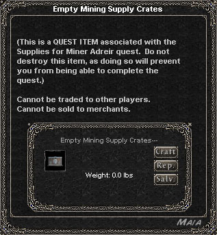 Picture for Empty Mining Supply Crates