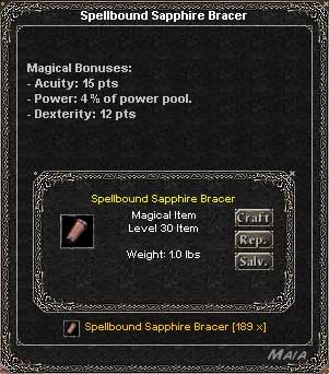 Picture for Spellbound Sapphire Bracer (acu/dex) (Mid)