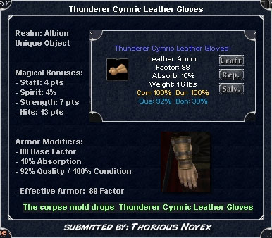 Picture for Thunderer Cymric Leather Gloves (u)