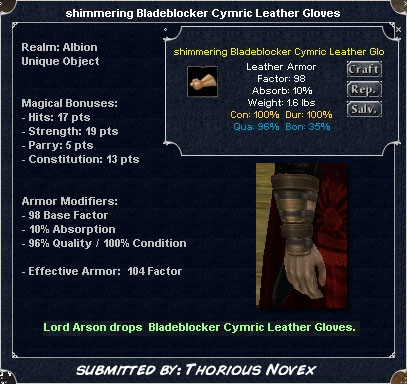 Picture for Shimmering Bladeblocker Cymric Leather Gloves (u)