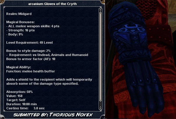 Picture for Arcanium Gloves of the Cryth (Mid)