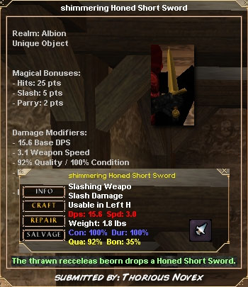 Picture for Honed Short Sword (Alb) (u)