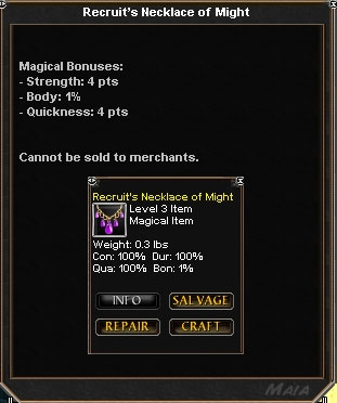 Picture for Recruit's Necklace of Might