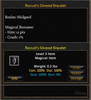 Picture for Recruit's Silvered Bracelet (Mid)