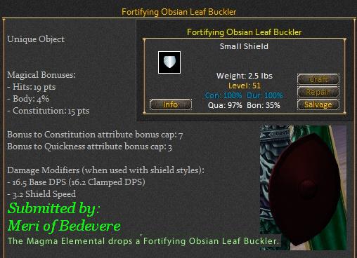 Picture for Fortifying Obsian Leaf Buckler (u)