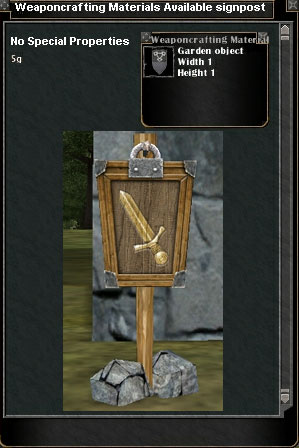 Picture for Weaponcrafting Materials Available Signpost