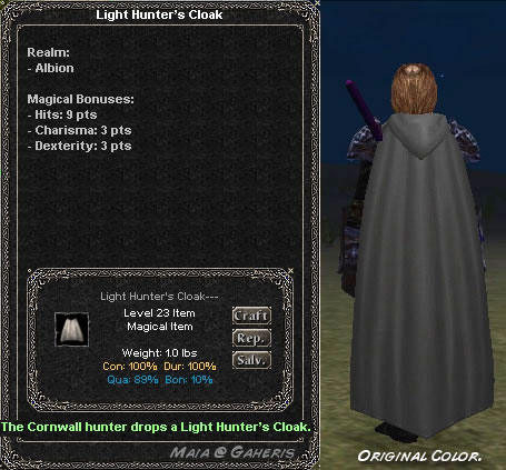 Light Hunter's Cloak :: Items :: Dark Age of Camelot :: ZAM