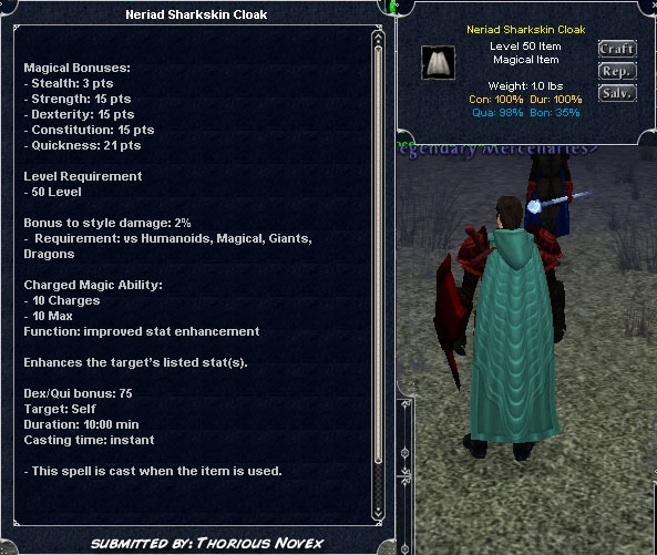 Neriad Sharkskin Cloak :: Items :: Dark Age of Camelot :: ZAM