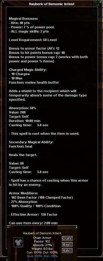 Hauberk of Demonic Intent (Mid) :: Items :: Dark Age of Camelot :: ZAM