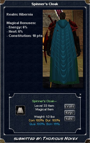 Picture for Spinner's Cloak (level 33)