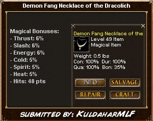Picture for Demon Fang Necklace of the Dracolich