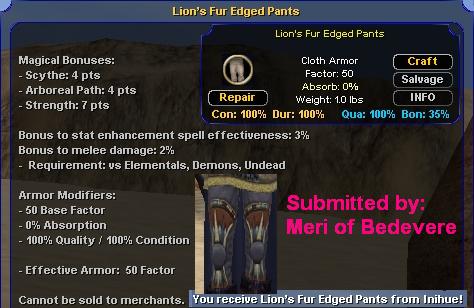 Picture for Lion's Fur Edged Pants