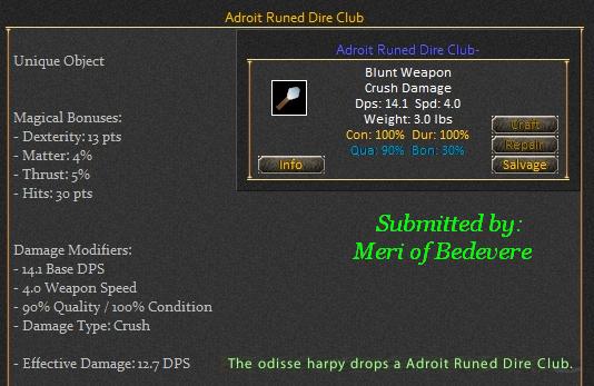 Picture for Adroit Runed Dire Club (Hib) (u)