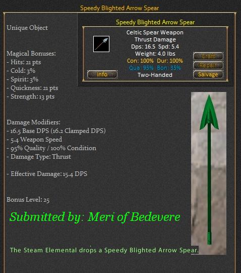 Picture for Speedy Blighted Arrow Spear (Hib) (u)