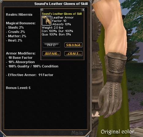 Picture for Sound's Leather Gloves of Skill (Hib)