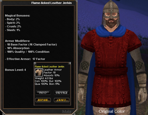 Flame-licked Leather Jerkin (Mid) :: Items :: Dark Age of Camelot :: ZAM