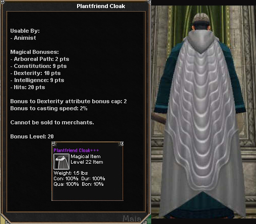 Plantfriend Cloak :: Items :: Dark Age of Camelot :: ZAM