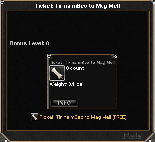 Picture for Ticket: Tir na mBeo to Mag Mell