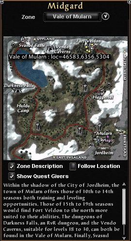 Location of Fort Veldon Shaman